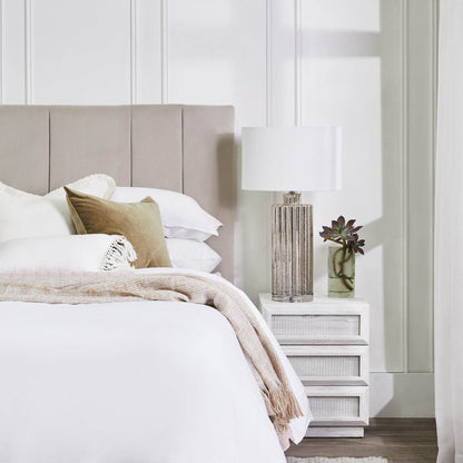 Aurora | Ribbed Table Lamp Silver - Mirra Interiors