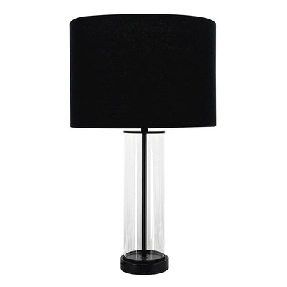 Easton | Glass Table Lamp Bronzed Black (Black Shade) - Mirra Interiors