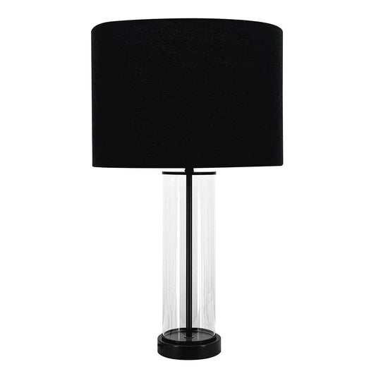 Easton | Glass Table Lamp Bronzed Black (Black Shade) - Mirra Interiors