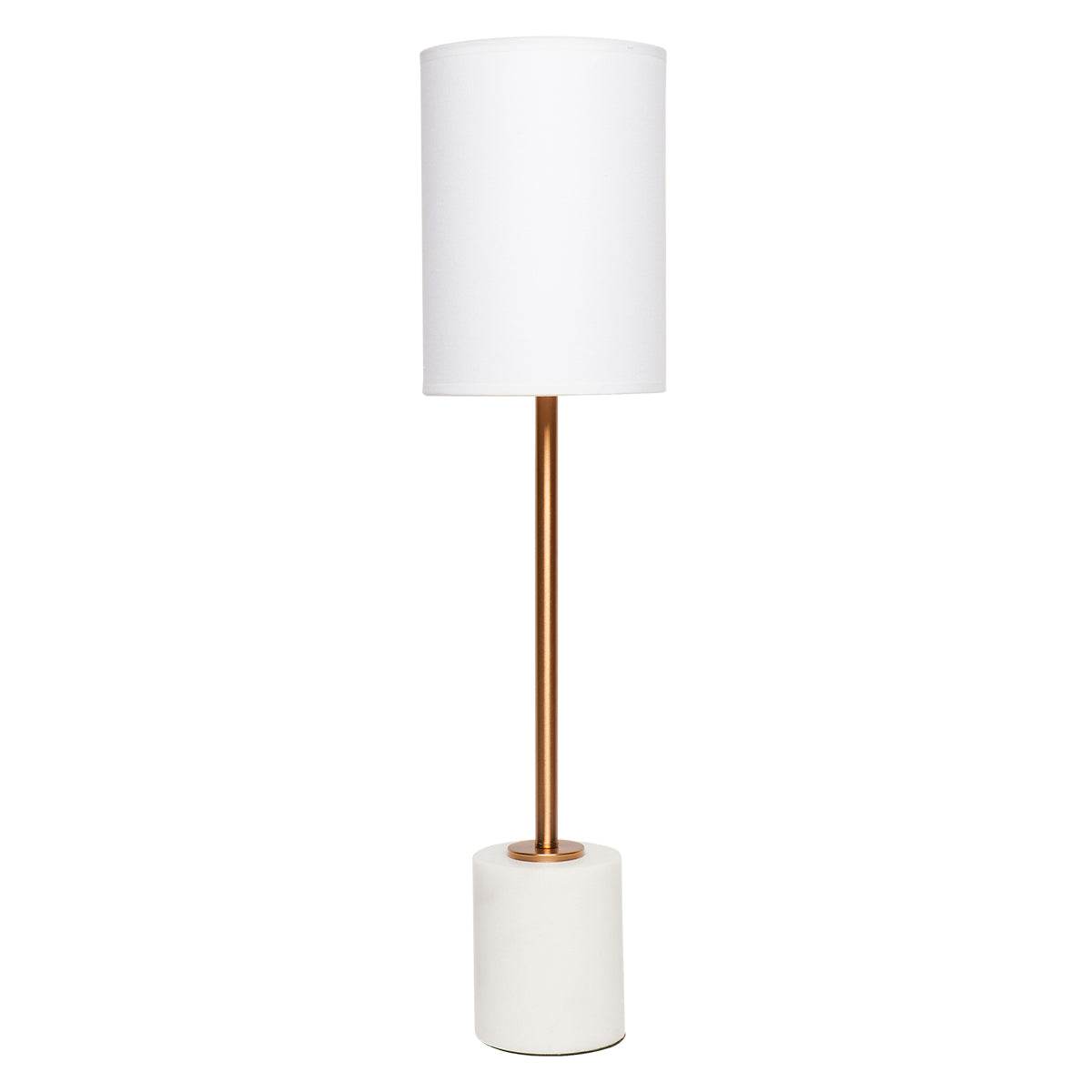 Nora | White Marble & Brass Table Lamp - Mirra Interiors