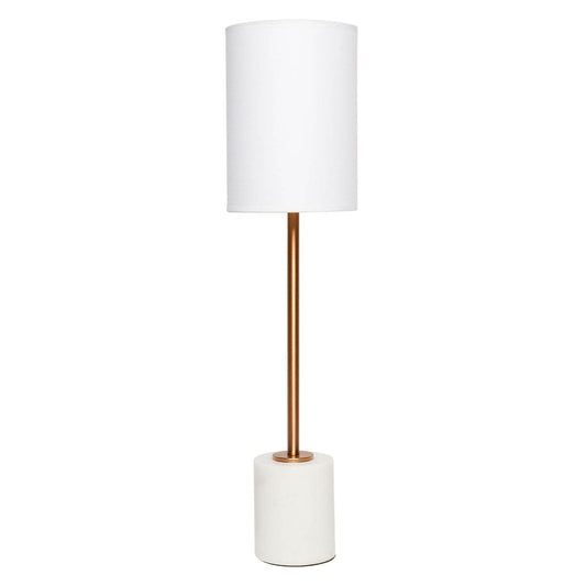 Nora | White Marble & Brass Table Lamp - Mirra Interiors