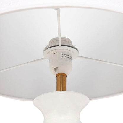 Carmen | Ceramic Table Lamp White & Gold - Mirra Interiors