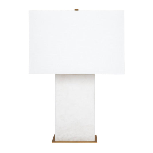 Delphine | Alabaster Table Lamp White & Brass - Mirra Interiors