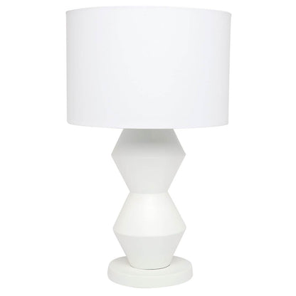 Avery | Resin Geometric Table Lamp White - Mirra Interiors