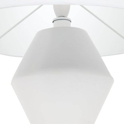Avery | Resin Geometric Table Lamp White - Mirra Interiors