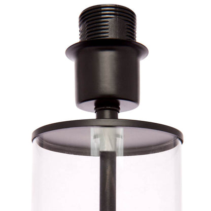 Easton | Glass Table Lamp Bronzed Black (White Shade) - Mirra Interiors