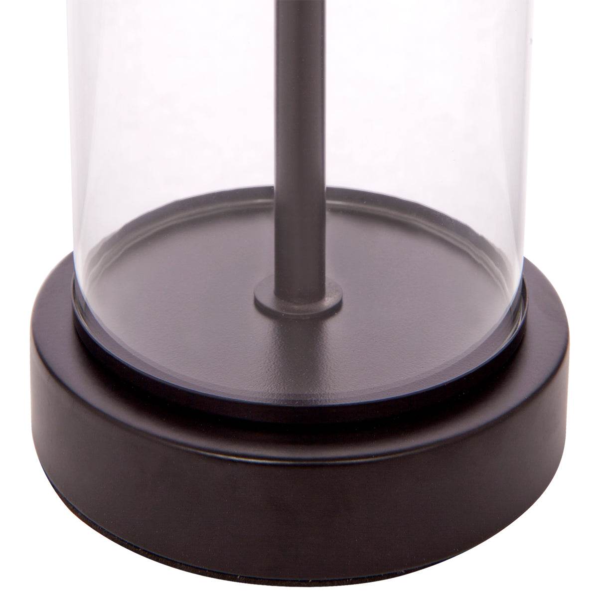 Easton | Glass Table Lamp Bronzed Black (White Shade) - Mirra Interiors