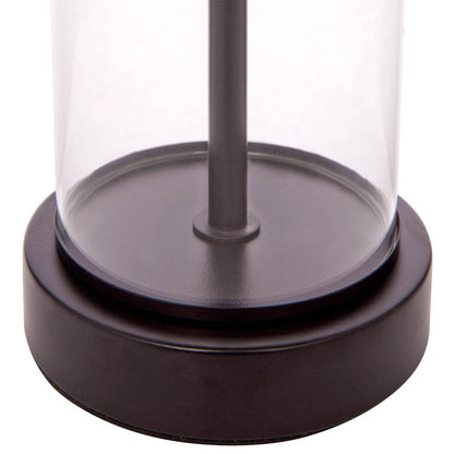 Easton | Glass Table Lamp Bronzed Black (White Shade) - Mirra Interiors