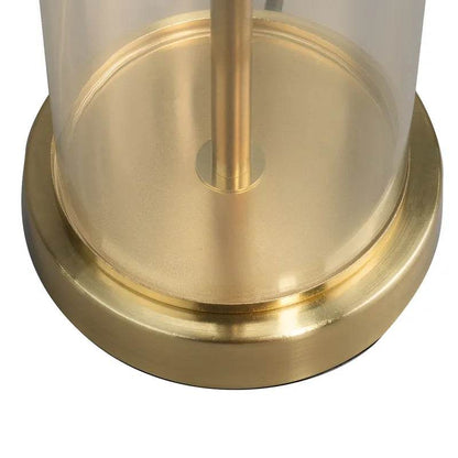 Easton | Glass Table Lamp - Brass (White Shade) - Mirra Interiors