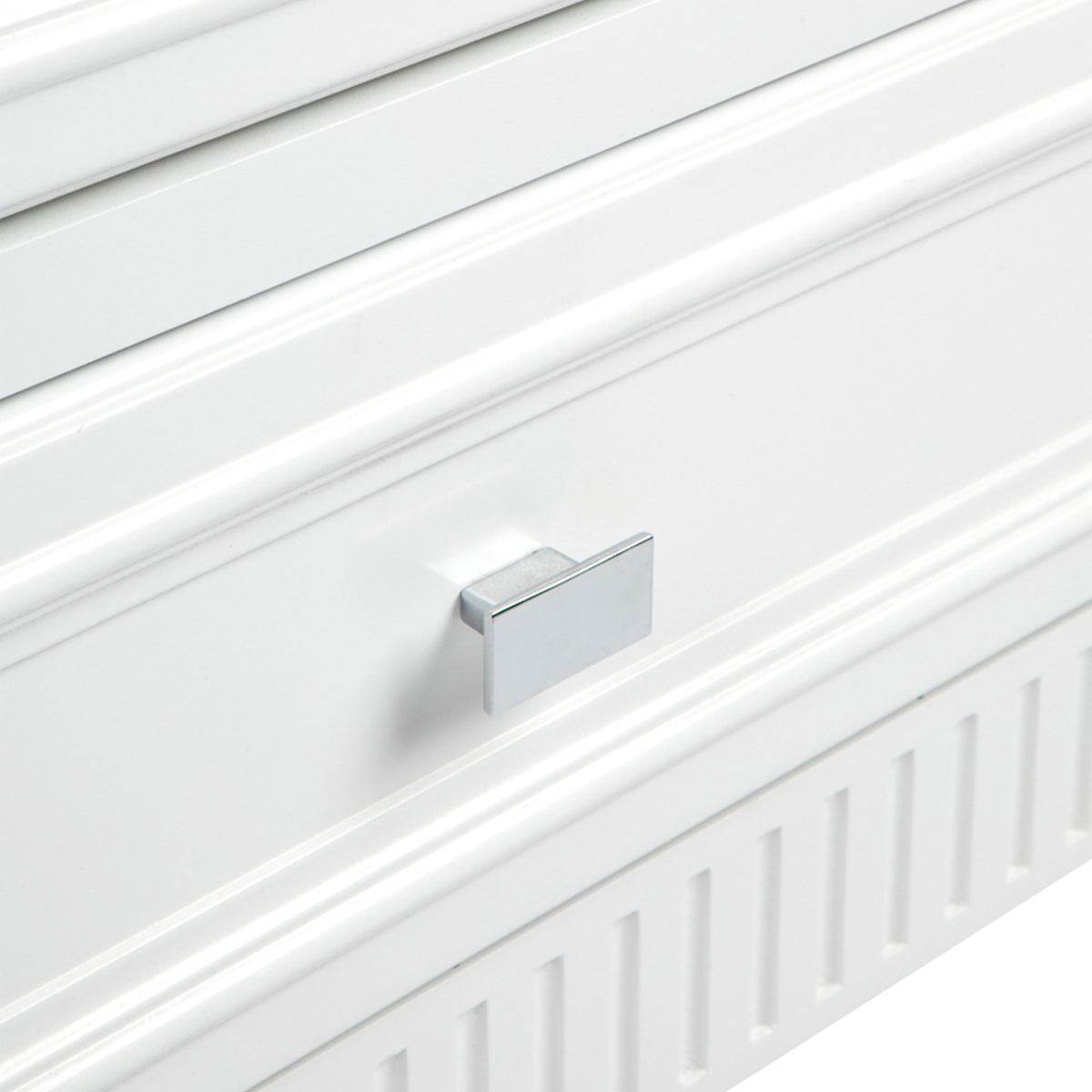 Mercana | Classic 3 Drawer Bedside Table White (Large) - Mirra Interiors