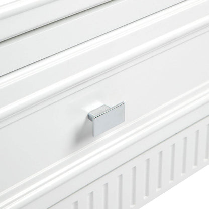 Mercana | Classic 3 Drawer Bedside Table White (Large) - Mirra Interiors