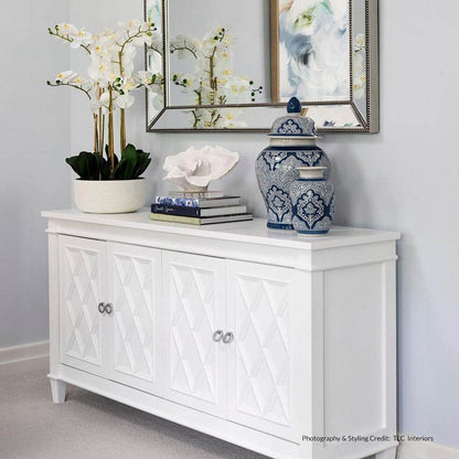 Hamden | 4 Door Hamptons Buffet White - Mirra Interiors