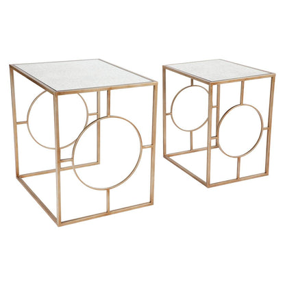 Melody | Nesting Mirrored Side Tables Antique Gold - Mirra Interiors