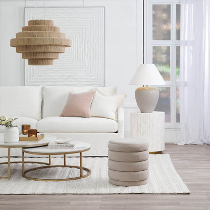 Cecilia | Nesting Stone Coffee Table Set Antique Gold - Mirra Interiors