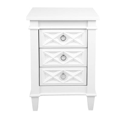 Hamden | Hamptons Bedside Table White (Small) - Mirra Interiors