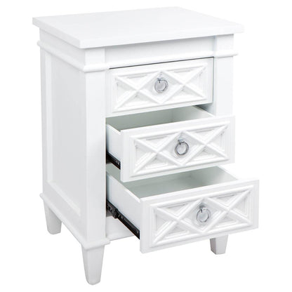 Hamden | Hamptons Bedside Table White (Small) - Mirra Interiors