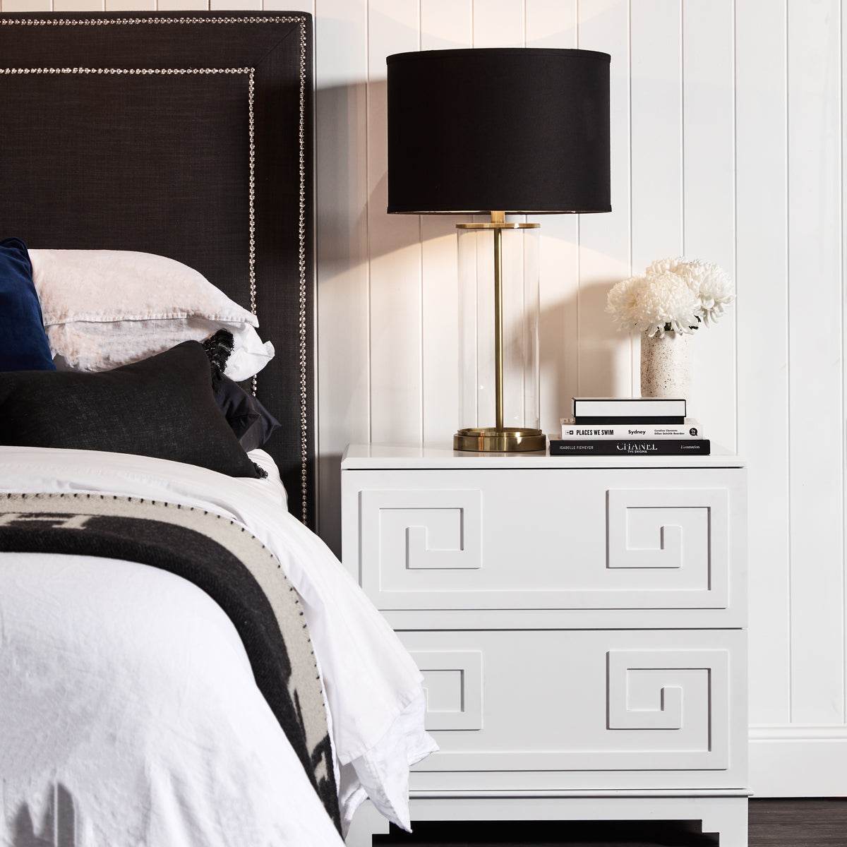 Aegean Key | Bedside Table White - Mirra Interiors