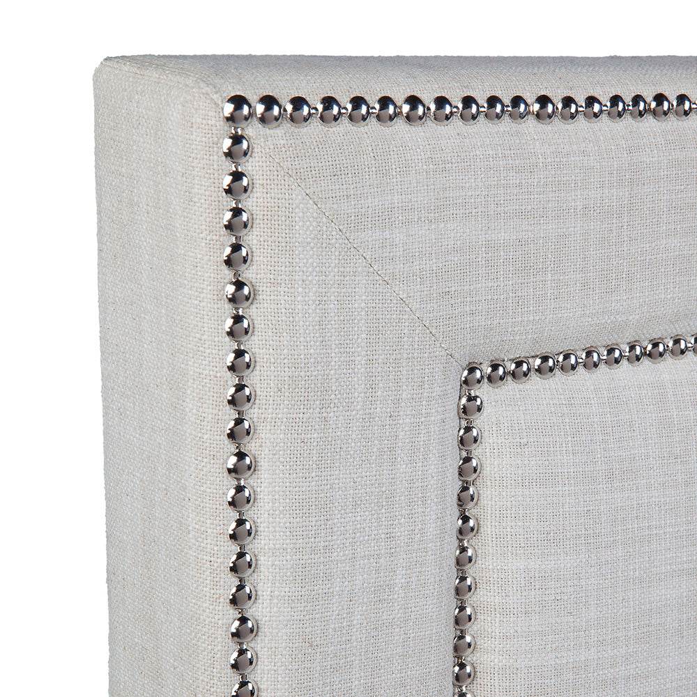 Marietta | Studded Linen Bedhead Natural (Queen) - Mirra Interiors
