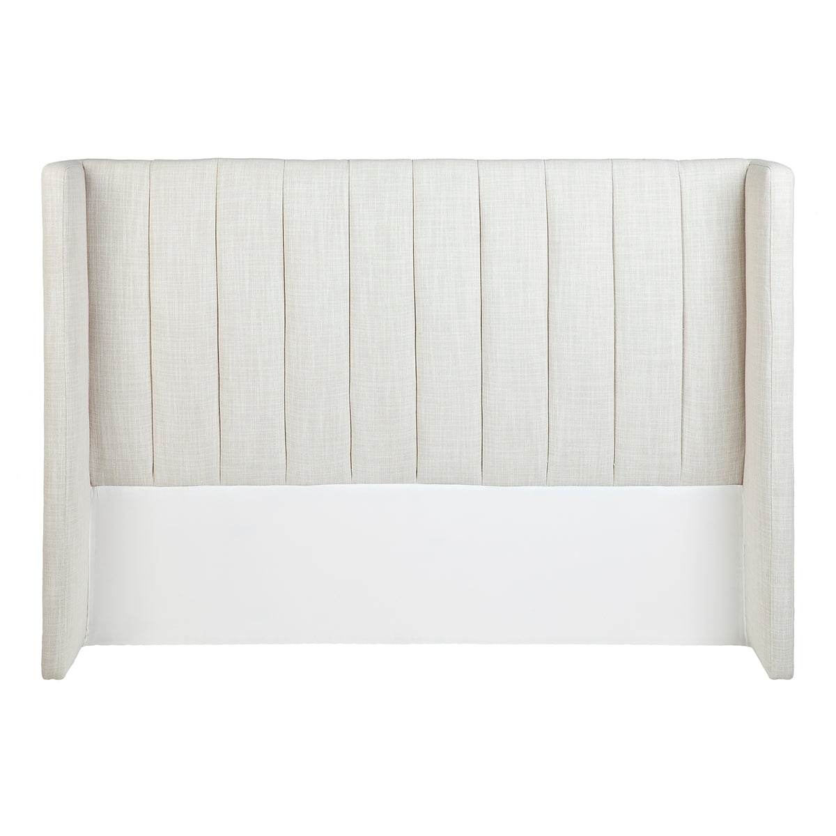 York | Winged Bedhead Natural Linen (Queen) - Mirra Interiors