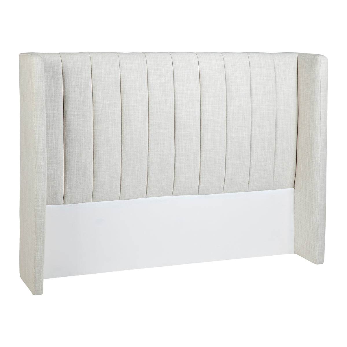 York | Winged Bedhead Natural Linen (Queen) - Mirra Interiors
