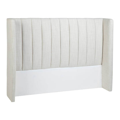 York | Winged Bedhead Natural Linen (Queen) - Mirra Interiors