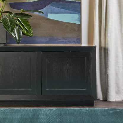 Baltimore | Oak 3 Door Buffet Black - Mirra Interiors