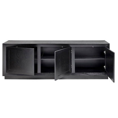 Baltimore | Oak 3 Door Buffet Black - Mirra Interiors