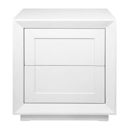 Baltimore | Oak 2 Drawer Bedside Table White - Mirra Interiors