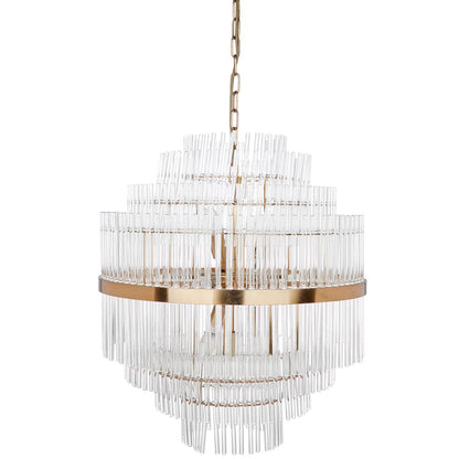 Lennon | Glass Rod Pendant Brass (Tall) - Mirra Interiors