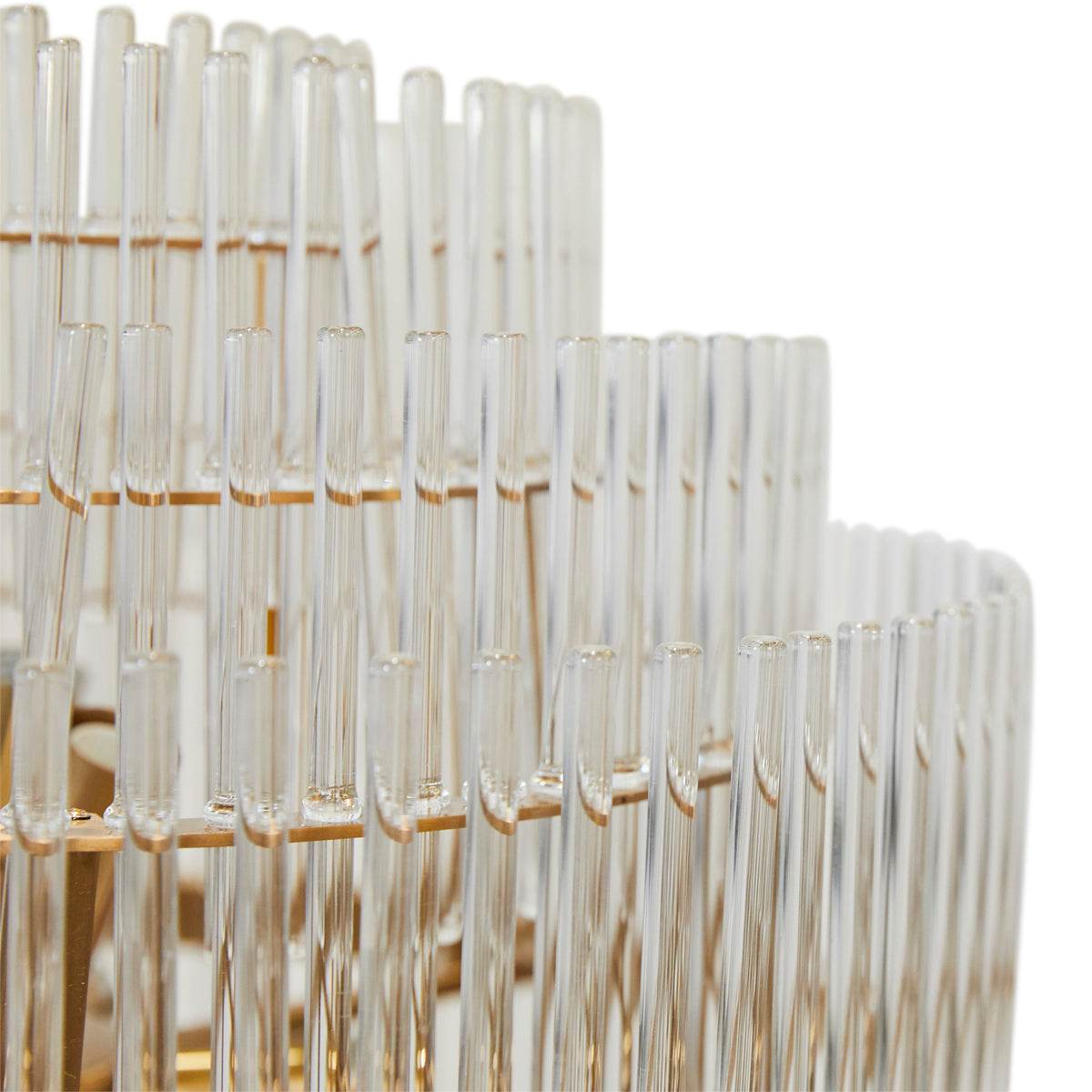 Lennon | Glass Rod Pendant Brass (Tall) - Mirra Interiors