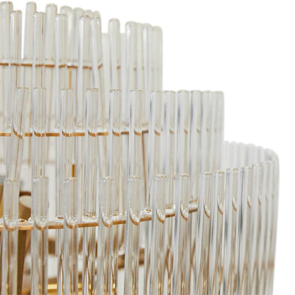 Lennon | Glass Rod Pendant Brass (Tall) - Mirra Interiors