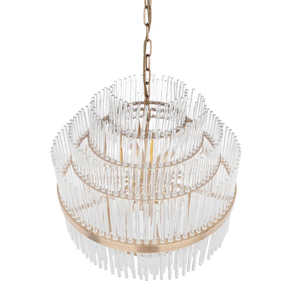 Lennon | Glass Rod Pendant Brass (Tall) - Mirra Interiors