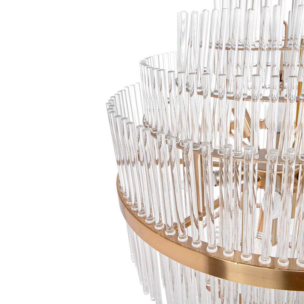 Lennon | Glass Rod Pendant Brass (Tall) - Mirra Interiors