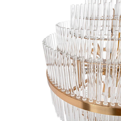 Lennon | Glass Rod Pendant Brass (Tall) - Mirra Interiors