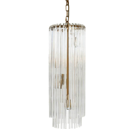 Zella | Glass Rod Pendant Brass (Long) - Mirra Interiors