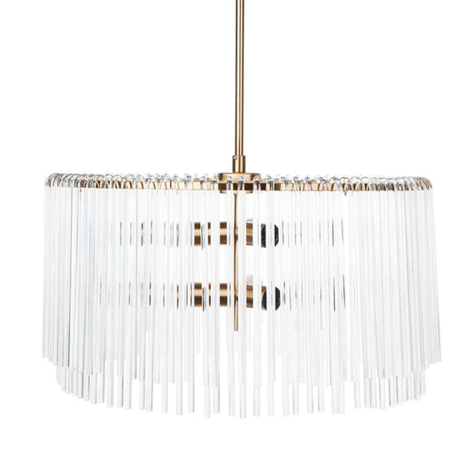 Zella | Glass Pendant Brass (Round) - Mirra Interiors