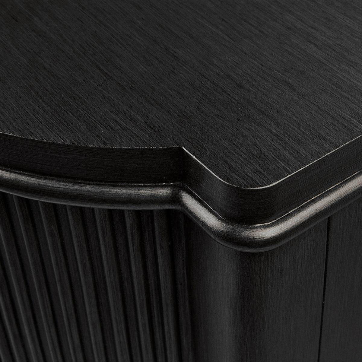 Arena | Ribbed 6 Drawer Chest Black - Mirra Interiors