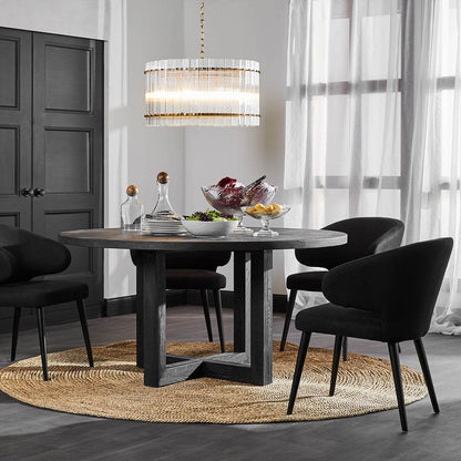 Prague | Round Fluted Glass Pendant Brass - Mirra Interiors