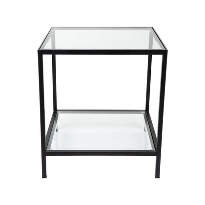 Cleo | Square Glass Side Table Black - Mirra Interiors