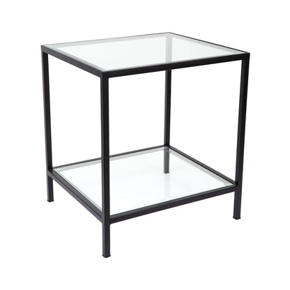 Cleo | Square Glass Side Table Black - Mirra Interiors