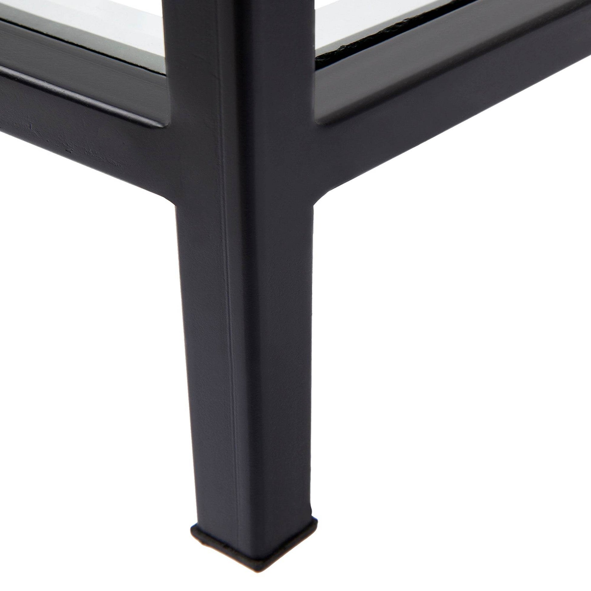 Cleo | Square Glass Side Table Black - Mirra Interiors