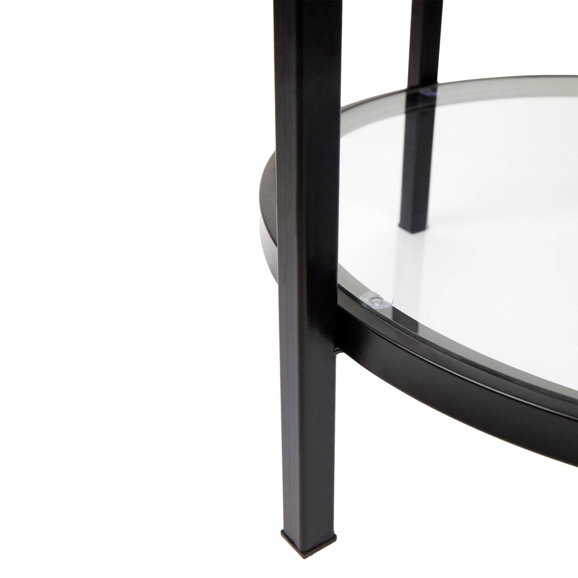 Cleo | Round Glass Side Table Black (Large) - Mirra Interiors