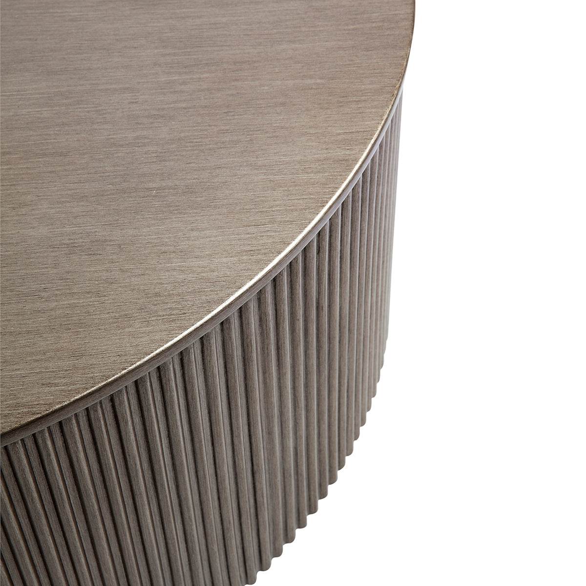 Nereus | Fluted Round Coffee Table Antique Gold - Mirra Interiors