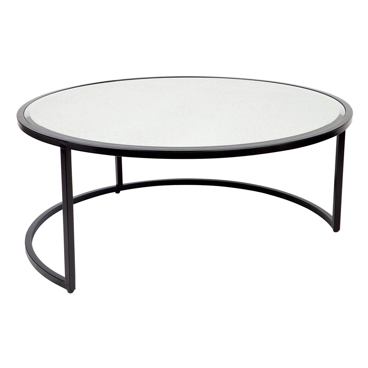 Sable | Mirrored Nesting Coffee Table Set Black - Mirra Interiors