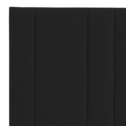 Braxton | Panelled Linen Bedhead Black (Queen) - Mirra Interiors
