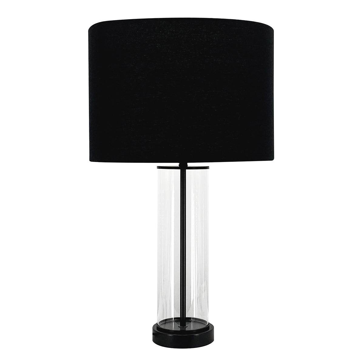 Easton | Glass Table Lamp Bronzed Black (Black Shade) - Mirra Interiors