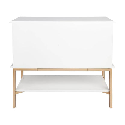 Addison | Ribbed Bedside Table White (Large) - Mirra Interiors