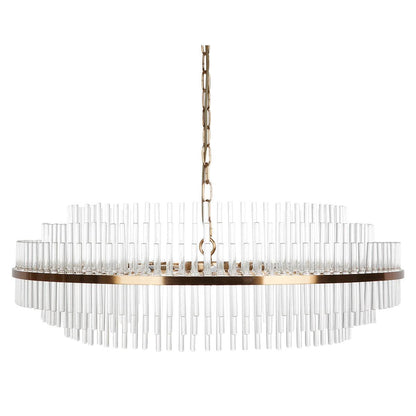 Lennon | Glass Rod Pendant Brass (Short) - Mirra Interiors