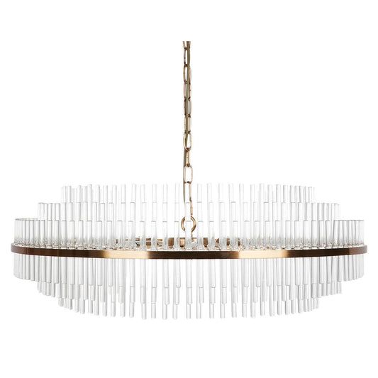 Lennon | Glass Rod Pendant Brass (Short) - Mirra Interiors
