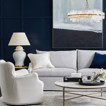Lennon | Glass Rod Pendant Brass (Short) - Mirra Interiors